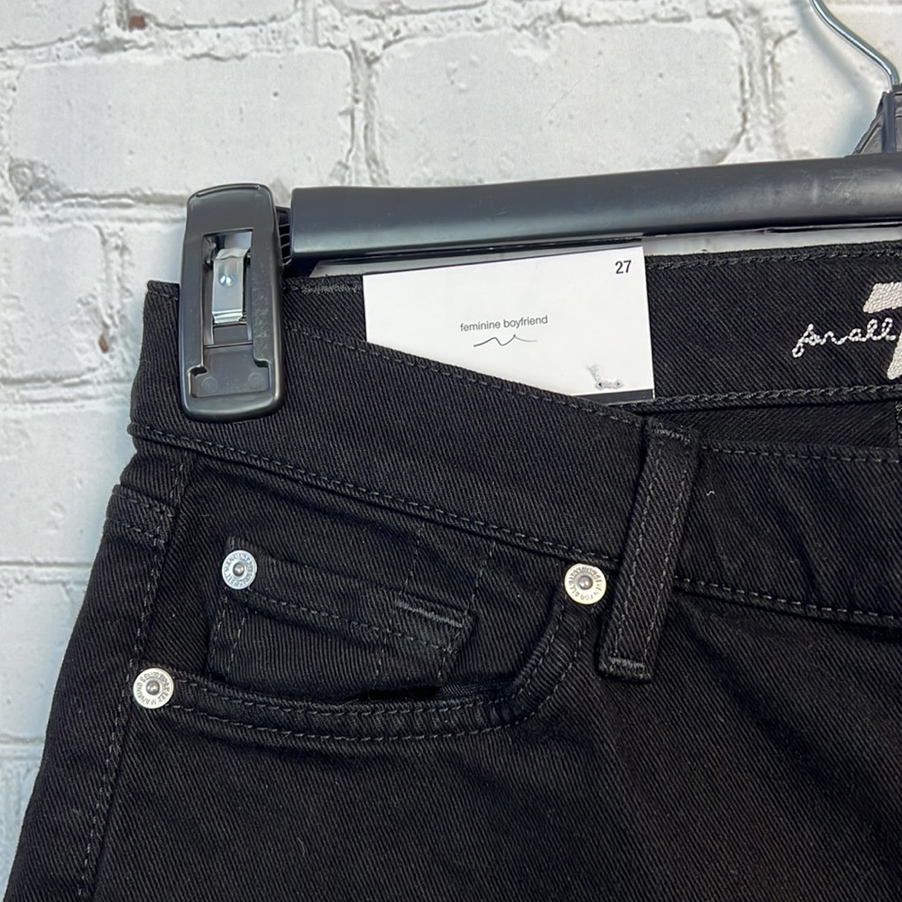 7 For All Mankind Black Josefina Skinny Boyfriend Jeans Size 27 - Picture 6 of 15